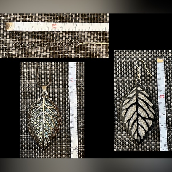 Sparkly Leaf Pendant and Necklace Bundle - Picture 10 of 10